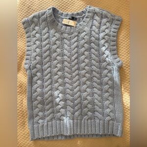 Talbots Cable Knit Sleeveless Sweater - Light Blue